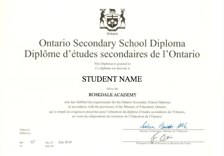 Ontario Secondary School Diploma Equivalent In India